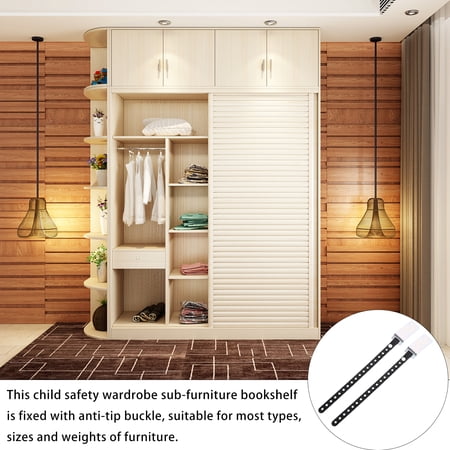 WASHWEPE bookcase anchor straps Furniture Safety Straps Black for Parents in Home Safety 2Pcs