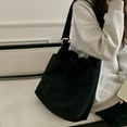 thumbnail image 5 of HUISZJ Square Shoulder Bag, Leisure Crossbody Bag, Nylon Drawstring Shoulder Bag for Travel Commute Work (Black), 5 of 7