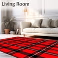 thumbnail image 2 of ODIKA 4'x6' Machine Washable Non-Slip Area Rug, Festive Plaid Holiday Celebration High Traffic Rug with Pad, Red, 506594, 2 of 8