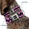 thumbnail image 2 of Peanuts Worldwide LLC Pet Collar, Dog Collar Metal Seatbelt Buckle, Peanuts Charlie Brown Zig Zag Stripe Pink Black, 11 to 16.5 Inches 1.0 Inch Wide, 2 of 8