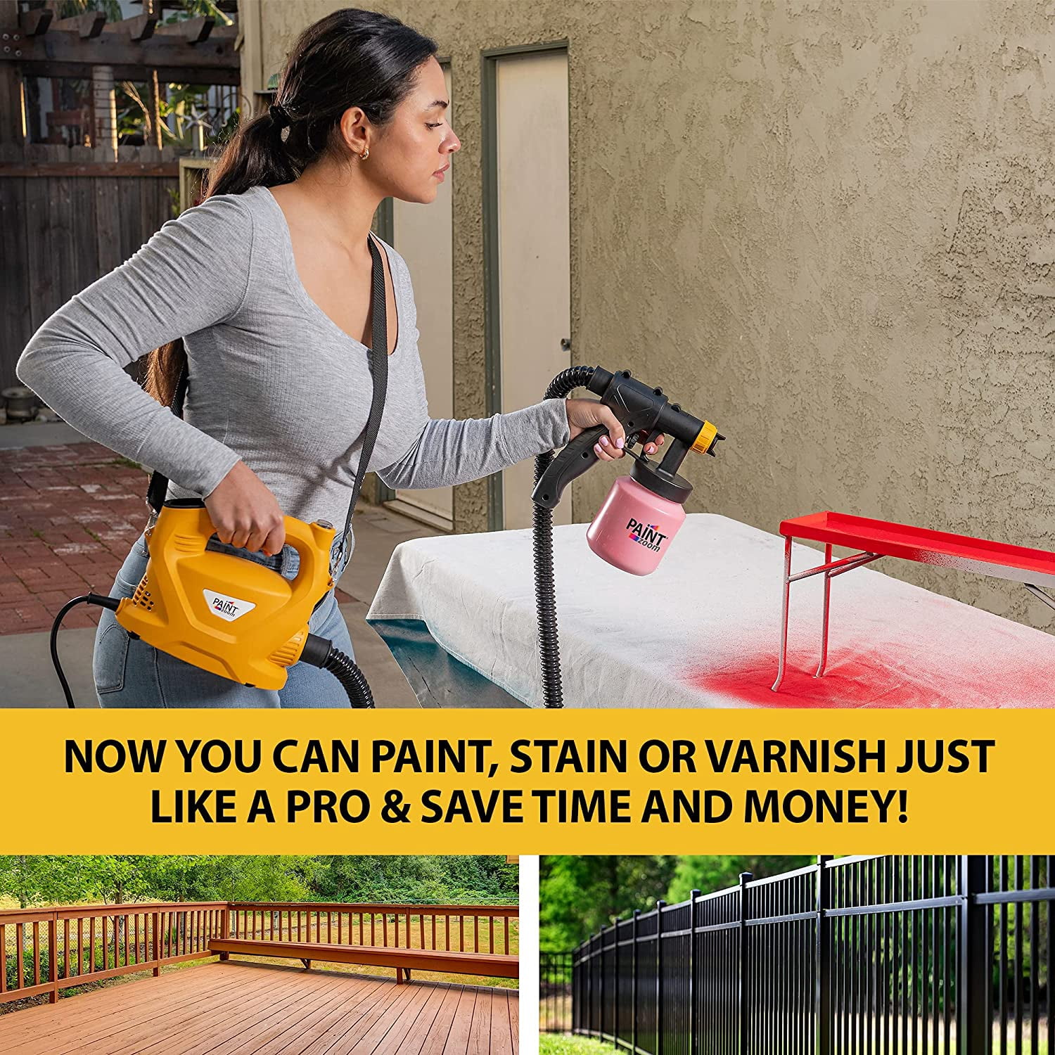 Paint Zoom Deluxe 3000 Series Paint Sprayer | Powerful & Durable 700-watt Spray Gun Tool HVLP sprayer for Interior & Exterior Home Painting and DIY Home Improvement Projects | 3 Spray Patterns
