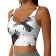 thumbnail image 2 of Balery Monochrome Flying Ravens Sujetadores deportivos con espalda cruzada para mujer, acolchados, sin costuras, de alto impacto, ideales para yoga, gimnasio, entrenamiento y fitness.-, 2 of 8