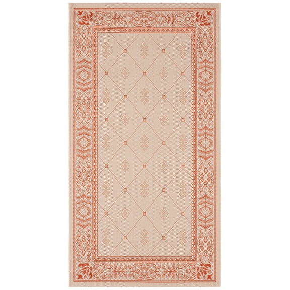 Safavieh Courtyard Derek Oriental Indoor/Outdoor Area Rug, Natural/Terracotta, 2'7" x 5'