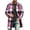 Black Coats for Men, variant on Men's Mid‑Length Plaid Shacket Point Collar Button Front Loose Fit Outer Coat Side Pockets for Fall Winter Casual Street Outfits Navy S
