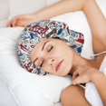 thumbnail image 6 of Qokaie London Symbols1 Printed Silk Satin Bonnet for Sleeping and Hair Protection - Adjustable, Satin Cap,Sleep Cap for Women Curly Natural Hair, 6 of 6