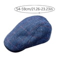 thumbnail image 2 of lnmuld Wool Blend Windowpane Plaid Flat Cap Herringbone Ivy Hat for Men Size:One Size, 2 of 2
