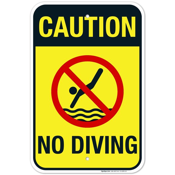 Caution No Diving Pool Sign,