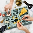 thumbnail image 4 of Tiki Bar Cutting Board, Composition Palms Pineapple Paradise Vintage, Decorative Tempered Glass Cutting and Serving Board, Large Size, Black White, by Ambesonne, 4 of 5