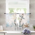 thumbnail image 3 of Blue Anchor Coastal Semi Sheer Curtains 54 Inch Length 2 Panels Set,Nautical Summer Beach Starfish Snowflake Sheer Kitchen Curtain Voile Window Curtain for Living Room Bedroom Rod Pocket Drapes, 3 of 7