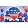thumbnail image 3 of Patriotic Design Happy Birthday Banner Red Blue White Balloon Decoration Fourth of July Independence Day Celebration for Birthday Party Event Decoration Holiday, 3 of 8