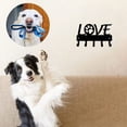 thumbnail image 2 of Love with Dog Paw Key Rack Hanger & Holder- Small 6 inch Wide - for Hanging Coats, Black No Rust Hooks for Scarf, Bag, Towel, 2 of 5