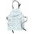thumbnail image 1 of Whale Apron, Marine Life Illustration Ships Clouds and Wind Happiness, Unisex Kitchen Bib with Adjustable Neck for Cooking Gardening, Adult Size, Pale Grey White and Blue, by Ambesonne, 1 of 4