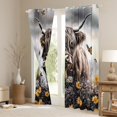 thumbnail image 3 of Castle Fairy Highland Cow Black Out Curtains for Boys Girls,Rustic Farmhouse Animal Curtains Pack of 2 (42x63 Each),Floral Flowers Butterflies Bedroom Curtains,Breathable Home Decor, 3 of 6