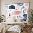 thumbnail image 3 of Pink Navy Blue Abstract Art Tapestry for Bedroom Wall Hanging Tapestry, Modern Geometric Art Ceiling Backdrop Tapestries Poster Blanket Wall Decor for Teens Room Living Room Dorm 59" x 79", 3 of 8