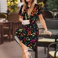 thumbnail image 3 of Easygdp Music Notes para Vestido Transpirable de Mujer, Vestido Suelto de Manga Corta con Pliegues y Bolsillos para el Verano, 3 of 6