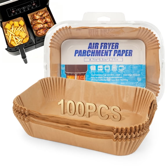 FULANDL  100 Pcs Disposable Rectangular Baking Paper Liners, Air Fryer Liners, Air Fryer Accessories for Bella 4Qt Slim Air Fryer