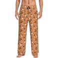 thumbnail image 2 of Picia Mushroom maple nuts Mens Soft Woven Cotton Elastic Waistband Sleep Pajama Pant Lounge Sleep Pant With Pockets And Drawstring-Small, 2 of 9