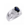 thumbnail image 3 of RYLOS Rings for Women 14K White Gold Ring Oval 8X6MM Gemstone &  Diamonds Classic Design September Sapphire Jewelry for Women Size 9, 3 of 7