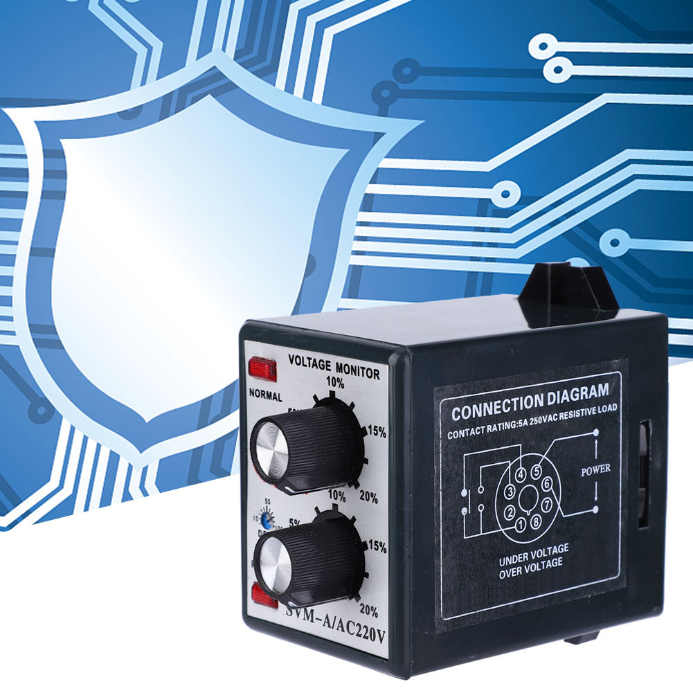 220V Undervolt & Overvolt Protection, Adjustable for Safe Electrical Performance Single Phase Voltage Monitor