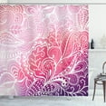thumbnail image 1 of Ambesonne Floral Shower Curtain, Boho Intricate Floral Design, 69"Wx84"L, Pink Purple White, 1 of 3