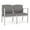 Metal Gray, variant on Amherst Steel Reception Waiting 2-Seat Chair / Silver Steel / Light Gray