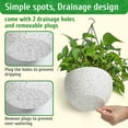 thumbnail image 3 of Fabulas 2 Pack Hanging Planter Pots for Plants Outdoor Indoor, 9 inch Hanging Plant Pot Plastic Flower Pots with Drainage Holes Ceiling Hooks, 3 of 5