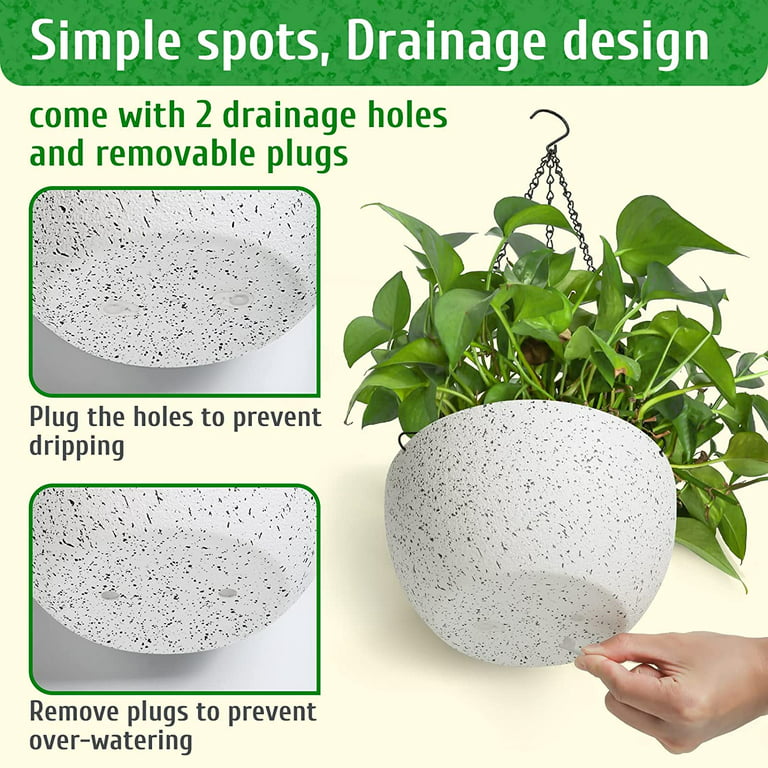 Large Hanging Planters for Outdoor/Indoor Plants - 2 Pack, 13.2 W –  Backyard Therapy