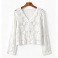 thumbnail image 5 of Cardigan Sweaters for Women Long Sleeve Lightweight Open Front Hollow out Floral Crochet Knit Cardigans Fall Clothes, 5 of 5