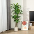 thumbnail image 5 of DR.Planzen Artificial Dracaena Tree 6FT, Faux Tree with White Tall Planter, Fake Tropical Floor Plant, Artificial Silk Tree for Home Office Living Room Decor Indoor, 5 of 8