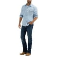 thumbnail image 3 of Wrangler Men's Retro Premium Solid Ice Blue Western Snap Shirt 112365625, 3 of 3