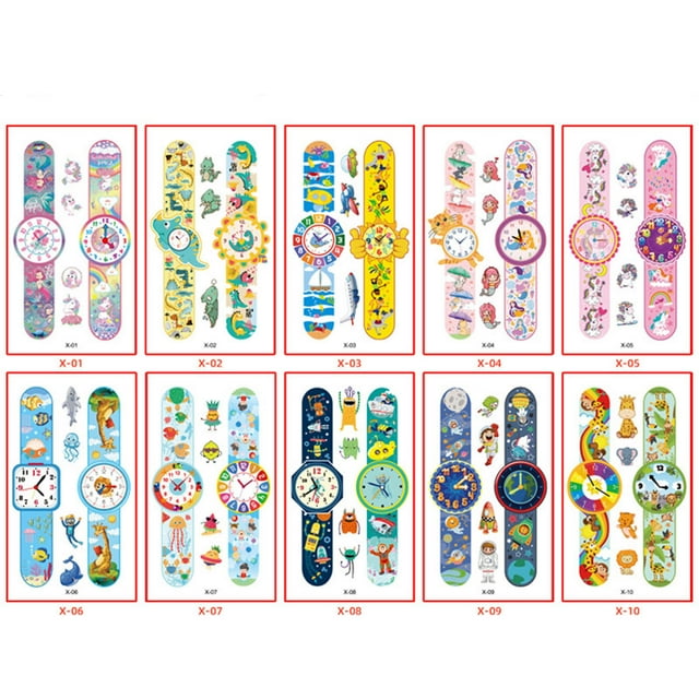 EGNMCR Kids Sticker Set Cute Watch Dinosaur Face Sticker Tattoo stickers Birthday Gifts for Kids