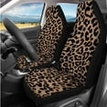 thumbnail image 2 of Uorisanigo Brown Leopard Print 14 Pieces Auto Seat Cover Sets Steering Wheel Cover Car Headrest Cover Center Console Cover Cars Seat Belt Pad Cover Water Cup Pad Comfortable Fit Car,Suv, 2 of 6