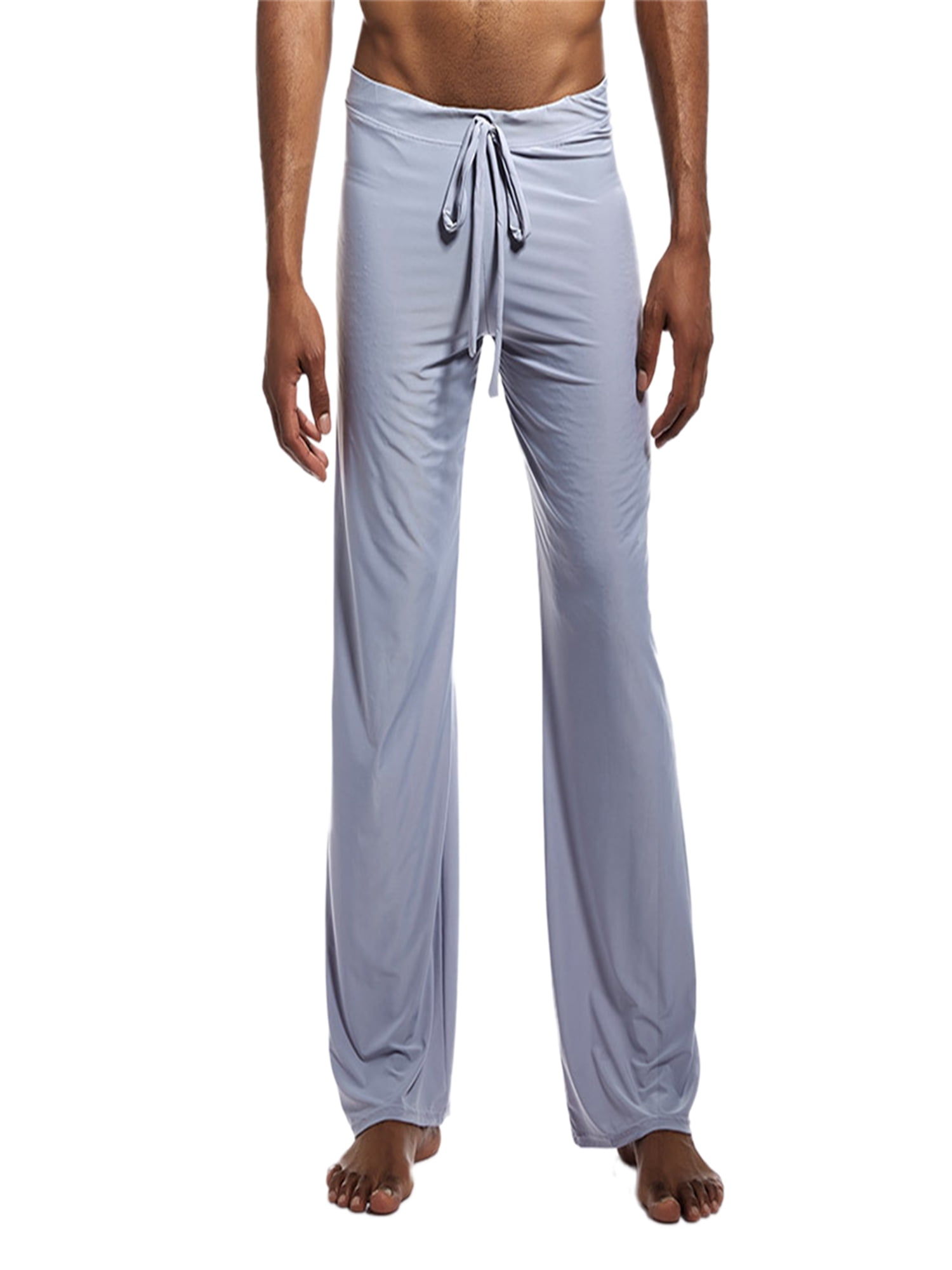 Listenwind Men's Loose Fit Lounge Pants Ice Silk Satin Pyjama Trouser ...
