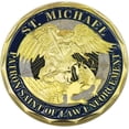 thumbnail image 4 of 1 Piece St. Michael Police Officers Challenge Coin + Set of 2 Challenge Coins Display Stand, 3D Floating Clear Case, 4 of 8