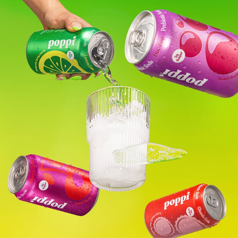 poppi, Prebiotic Soda Variety Pack, 12 fl oz, 8 Can Pack - Walmart.com