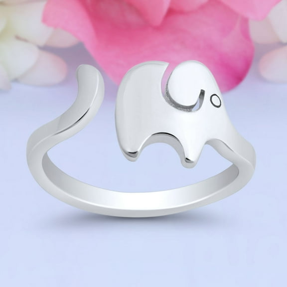 8mm Elephant Toe Band Ring 925 Sterling Silver Thin Adjustable Stylish Rings For Women