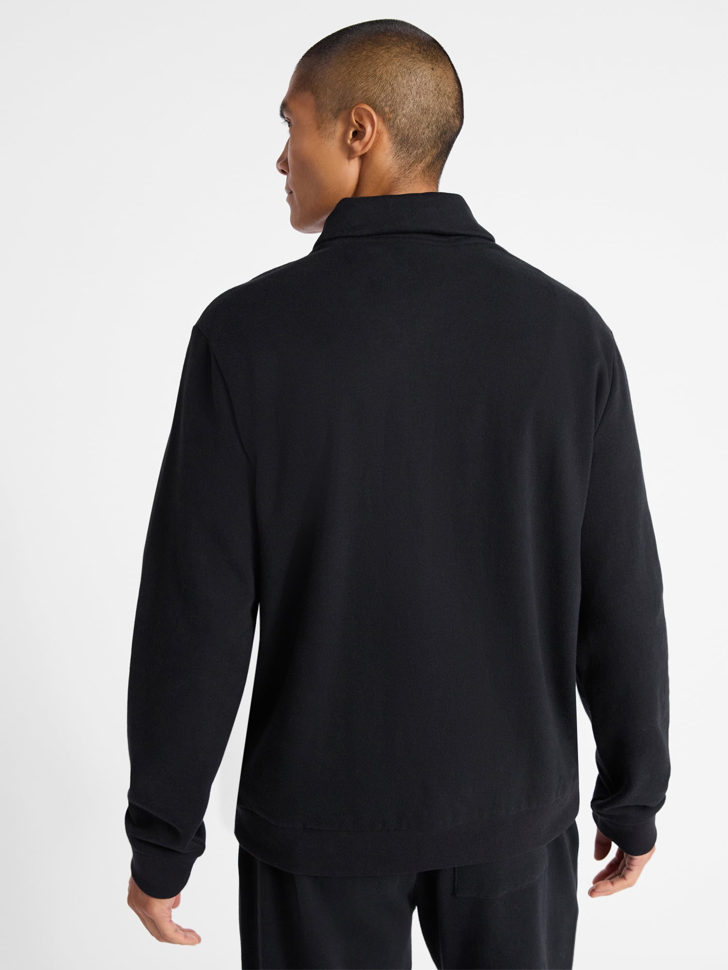 Free Assembly Men's Shawl Collar Fleece Sweatshirt, Sizes S-3XL