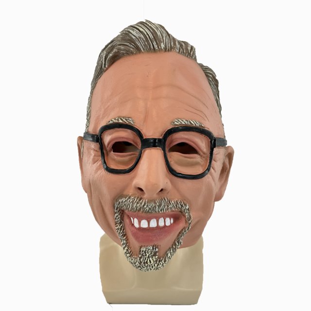 Máscara de disfraz de cosplay para hombre de mediana edad, material de resina