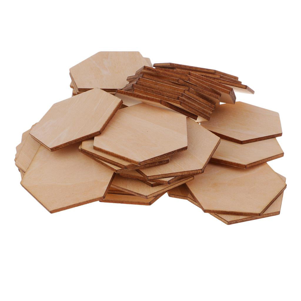 50x Oval Wooden Pieces Wood Craft Cardmaking Scrapbooking DIY 