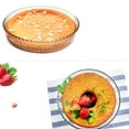 thumbnail image 2 of 10 Inch Round Pie Plate Glass Pie Pan for Baking Deep Round Pie Plate Dish Great For Apple, Pumpkin, Holiday Pies,Oven Safe Tray (1), 2 of 7