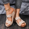 thumbnail image 3 of IUJSOY Womens Wedge Orthotic Sandals Arch Support Bohemia Hollow Out Slides Summer Slippers, 3 of 8