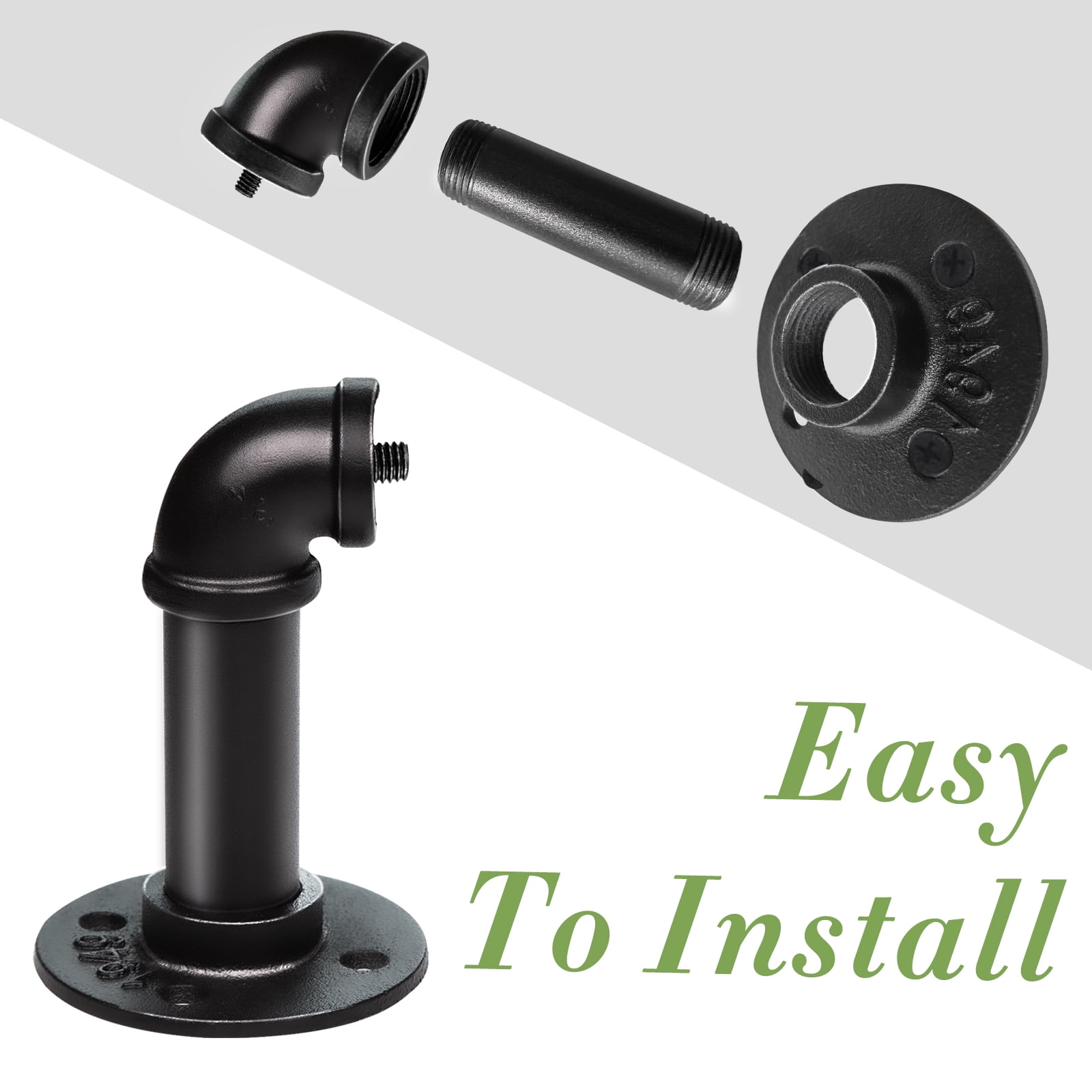 1" Black Wrap Curtain Rod for Windows 32"-48",Indoor/Outdoor Curtain Rods ,Heavy Duty and Outdoor Curtains
