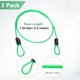 thumbnail image 3 of Uxcell 2-Pack Candado de Cable de Seguridad, 1.64FT Cable de Acero Recubierto para Equipaje con Doble Bucle [Verde], 3 of 6