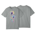thumbnail image 2 of NAMTYQX Graphic Tees Bedruckte Hip Crewneck Baggy Cool Patterned Plus Size Short Sleeve Stretchy Cute Summer Tops for Women Gray Size 2XL, 2 of 3