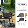 thumbnail image 3 of Homoyoyo Ustensiles de Cuisine de Camping 1 Ensemble de Casseroles Rondes Noires pour Randonnée, 3 of 7