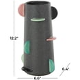 thumbnail image 3 of DecMode 12" Textured Black Ceramic Vase with Multicolor Half-Moon Accents, 3 of 9
