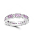 thumbnail image 4 of CHOOSE YOUR COLOR Pink CZ Eternity Stackable Wedding Ring .925 Sterling Silver Band Female Size 9, 4 of 4