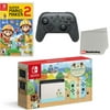 Nintendo Switch Console Animal Crossing: New Horizons Edition with Extra Wireless Controller, Super Mario Maker 2 and Screen Cleaning Cloth