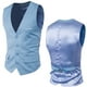 thumbnail image 2 of Chaleco de traje liso con cuello en V para hombre - Chaleco de boda ajustado - Chaleco formal de poliéster para negocios, tallas M-XXXXXXL, 2 of 4