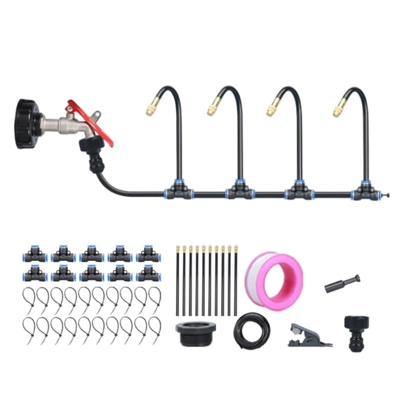 360° Curved Garden Automatic Irrigation System, Brass Nozzle, PE Tubing Irrigation Kit, Water-Saving Design, Quick Installation for Lawns, Flower Beds, Greenhouses and Farms (1 Set)